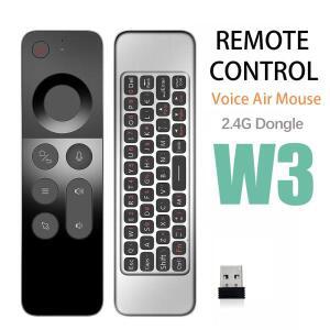 MRSVI 교체용 음성 에어 마우스 리모컨 W3 2.4G 동글 휴대용 미니 무선 키보드 (안드로이드 TV 박스, PC용)
