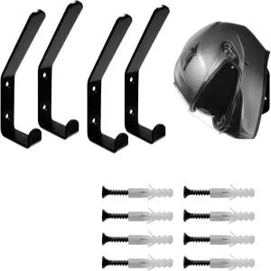 JNXIJ 4PCS 오토바이 헬멧 홀더 후크 장착 나사가 있는 벽걸이 재킷 디스플레이 랙 의류 가방용 헤비 듀티