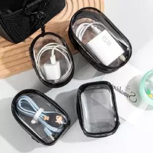 투명 키링 파우치 케이블 정리 케이스 정리함 튜브 가방 미니 여행용 휴대용 열쇠고리 가방고리 단체선물