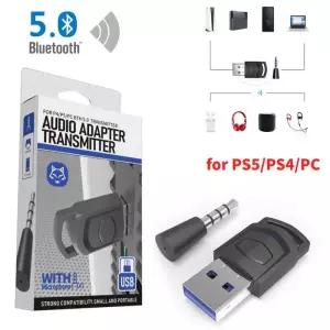 블루투스 오디오 송신기 무선 헤드폰 어댑터 리시버 PS5/PS4 게임 콘솔 PC 헤드셋 2 in USB 50