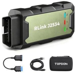 [미국배송] TOPDON RLINK J2534 재프로그래밍 도구 고속 패스스루 프로그래머 OEM 및 진단 / D-PDU CAN-FD DOIP 지원 17개 이상의 차량 브랜드 지원