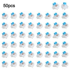 50개 110V 촉각 키보드 스위치 플라스틱 클릭커 키 교체용 3핀 플레이트 장착형 일반적으로 열림