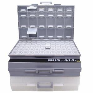3pcs AideTek BOXALL96  24 144 빈 상자 인클로저 SMD 부품 구획 뚜껑 비즈 공예 주최자