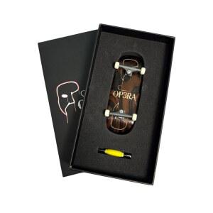 리파이 프로 핑거보드 완성 34x96mm, 새겨진 트럭이 있는 메이플 우드 데크, 우레탄 휠, 사전 조립된 , 각인된 Op3ra 로고(빅 로고)