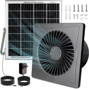 태양광 배기 팬 작은 공간을 위한 소형 브러시리스 조용한 6인치 환기 브래킷이 있는 25W 패널 역류 방지