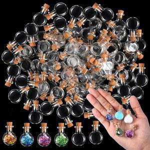 Zhehao 코르크 있는 투명 100개 드리프트 유리병 파티 결혼식 소원 물약 작은 2ml 생일 DIY 공예 스토퍼가 용품용 미니