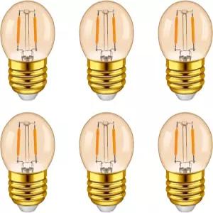 G40 E26 1W 저와트 LED 전구 빈티지 스몰 글로브 필라멘트 나이트라이트 10와트 에디슨 스타일 앰버 2200K