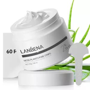 2 살리실산이 함유된 란베나 블랙헤드 리무버 스트립 아마존 화이트 클레이 딥 클렌징 코 모공 얼굴용 2.0