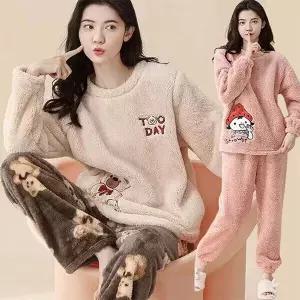 [로즈엘리][수면잠옷 4컬러] 꿀잠타임 극세사 홈웨어 긴팔+긴바지 겨울 파자마 상하세트 2026