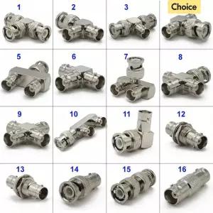 단자대 Q9 BNC 커넥터 BNC-BNC 남성 여성 티 3way 4way 90도 직각 분배기 2x 이중 34 황동