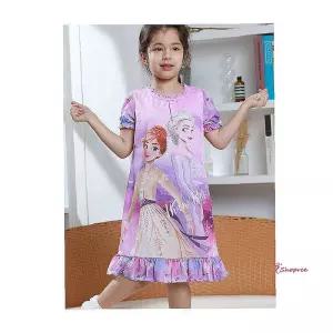 여아 반팔 실내복 공주의상 핑크 캐릭터 엘사2 원피스nop034