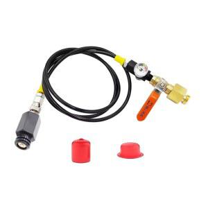 유량 조절 볼 밸브가 있는 소다 실린더, 아쿠아 블루 탱크 메이커 원터치 호스 피즈 피지 키트, 어댑터, 기계 60인치 co2 탄산수 제트 어댑터