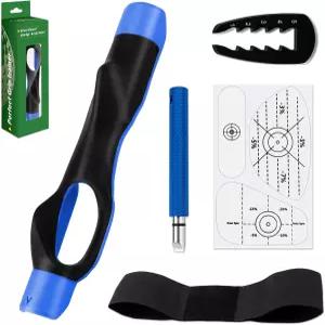 5-in-1 골프 트레이닝 키트 그립 트레이너 스윙 교정 암 밴드 올바른 위치를 위한 고해상도 임팩트 테이프