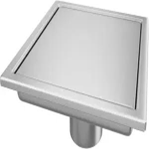 엘레플룸 스퀘어 샤워 배수구 6인치 2인치 인1 타일 삽입 커버 브러시드 AISI 304 스테인리스 스틸 바닥