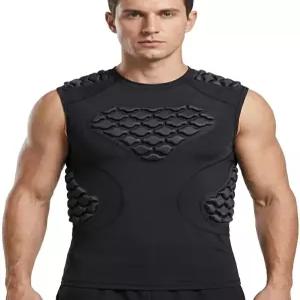 DGXINJUN 남자 축구 갈비뼈 보호대 가슴 패딩 셔츠 - 알둘트 럭비 소프트볼 야구 하트 흉골