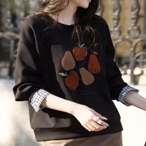 [패션시그널]체크소매 레이어드 애플망고 맨투맨 343557