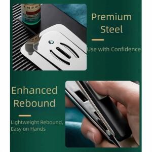 슬롯형 디자인 스테이크 스패출라 집게 열 저항 논스틱 스테인리스 그릴 클램프 걸이 구멍 포함 편안한 그