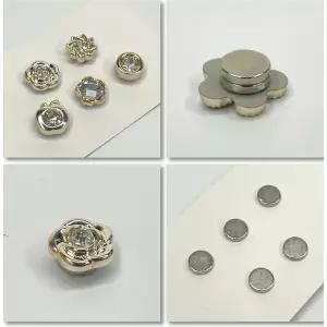 트렌디 여친 자석 브로치 단추 매너 큐빅 배지 악세서리 믹스5종세트