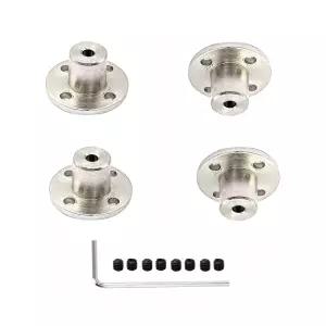 4개의 3mm 플랜지 커플러 L-렌치가 있는 고경도 금속 커플 링 커넥터 샤프트 마운트 및 다양한 DIY