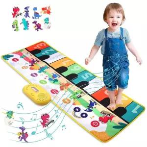 아기 뮤지컬 피아노 매트 전자 음악 동물 악기 키보드 터치 플레이 담요 소년 소녀를 위한 조기 교육 완구