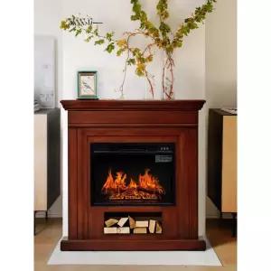 벽난로 인테리어 거실 불멍 감성 크리스마스 모형 0.81m 브라운 우드 무패턴