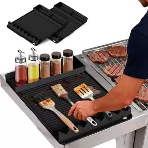 블랙스톤용 WZGUSXN 2팩 실리콘 그릴 매트 - 소스 드립 패드와 웨이브 그립이 있는 16x11.5인치 논슬립 툴