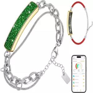 여성용 가벼운 럭셔리 스마트 팔찌 2밴드가 있는 크리스탈 탄생석 피트니스 트래커 하루