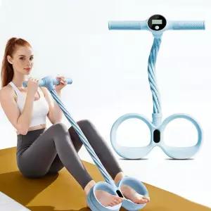 스마트 풋 페달 풀러 2026년 업그레이드된 식스 튜브 저항 디지털 카운터 및 핸들 허리 팔 다리 스트레칭