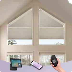 알렉사 구글 모터라이즈드 라이트 사다리꼴 쉐이드와 호환되는 그레이윈드 스마트 앵글 블라인드 홀수형