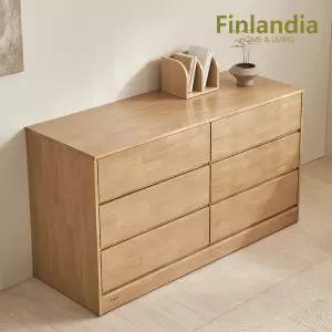 핀란디아 베네 원목 빅와이드 3단 6칸 서랍장