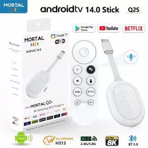 무선미러링 Mortal Portable 무선 HDMI 안드로이드 14 Allwinner H313 미니 TV 스틱 Q2S 구글 어시스턴트 W