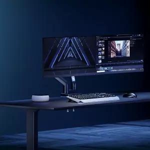 엔산마운트 NH-25L 고중량 RGB 게이밍암 듀얼 모니터암 모니터거치대 화이트 블랙