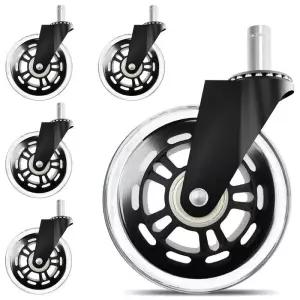 휠밸런스 5개 사무실 의자 캐스터 바퀴 3인치 회전 고무 교체 안전 롤러 가구
