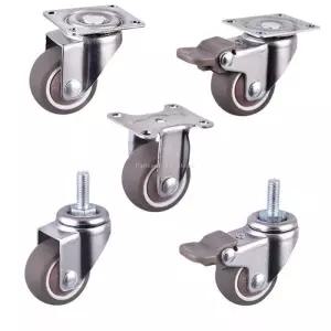 휠밸런스 가구 캐스터 바퀴 고무 회전 트롤리 브레이크 1125152인치