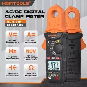 누설전류계 측정기 HOMTOOLS HM803 클램프 미터 600A ACDC 전류 전압 다이오드 디지털 멀티미터 NCV 스마트