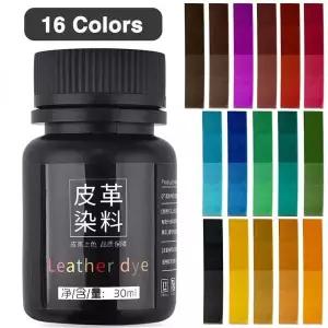 의류염색약 옷감 섬유 부분염색 16색상 30ml 가죽 염료 Diy 수제 암소 야채 무두질 알코올 물 한 세트