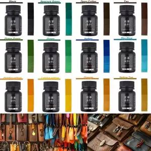 의류염색약 옷감 섬유 부분염색 16색상 30ml 가죽 염료 Diy 수제 암소 야채 무두질 알코올 물 한 세트