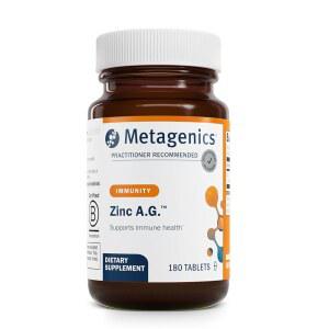 Metagenics 아연 A.G. - 아르기닌 및 글리신 킬레이트가 함유된 흡수성이 뛰어난 면역 기능, 뼈 , 피부 에너지 신진 대사 지원 GMO 프리 글루텐 180정
