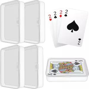 양 블랭크 카드 케이스 4 PCS 게임 저장 보관함 홀더 클리어 플라스틱 덱 박스 등