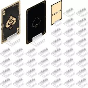 YBEATY 72개 플라스틱 게임 카드 거치대 테이블 번호 투명 아크릴 명함 DIY 디스플레이 종이 조각 사진