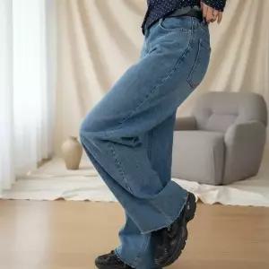 여성 와이드 하이웨이스트 데님 팬츠