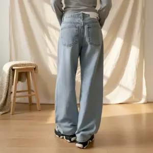 여성 하이웨이스트 와이드 데님팬츠 아이스워싱