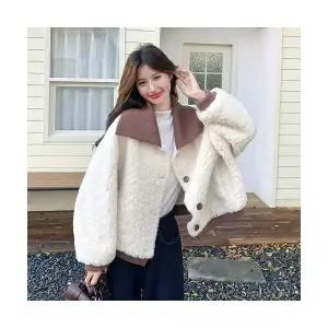 여성 모피코트 니트 램스울 코트 OP1