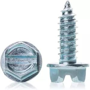 하이테크 아연 도금 번호판 나사 100팩 14 x 3/4 - 녹슬지 않는 육각 헤드 패스너 튼튼한 자동차 트럭 및