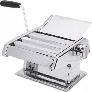 Enfmay 가정용 수동 반죽 압착기 스테인리스 스틸 면 제조기 6-두께 설정(0.6-4.8mm)의 만두 3개의 폭