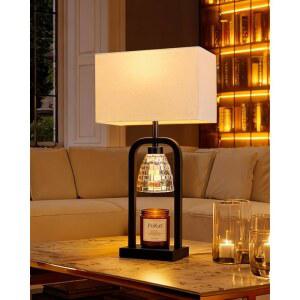 포캣 전기 캔들 워머 램프 블랙, 타이머 디머가 있는 모던 워머, 병 캔들을 위한 왁스 라이트 워밍 테이블 램프, 집에서 따뜻하게 홈 데코 거실을 침대 옆 전구 포함