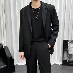 자켓 재킷 블레이저 정장 여름 봄 캐주얼 고급 아이스 실크 소재의 긴팔 남성 성숙한 스타일 반팔 여름철