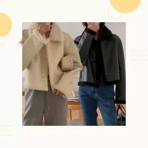 아우터 지퍼형 레더자켓 겨울 하이넥 리버시블 무스탕 양면착용