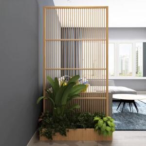 입구 스크린 이동식 꽃밭 화분 완제품 대나무 목재 맞춤형 그릴 파티션 (발 포함)