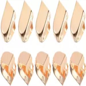 DTGN 10mmx7mm LxW 신발끈 엔드 클립 - 30팩 다양한 적합 스테인리스 스틸 탄성 유광 골드